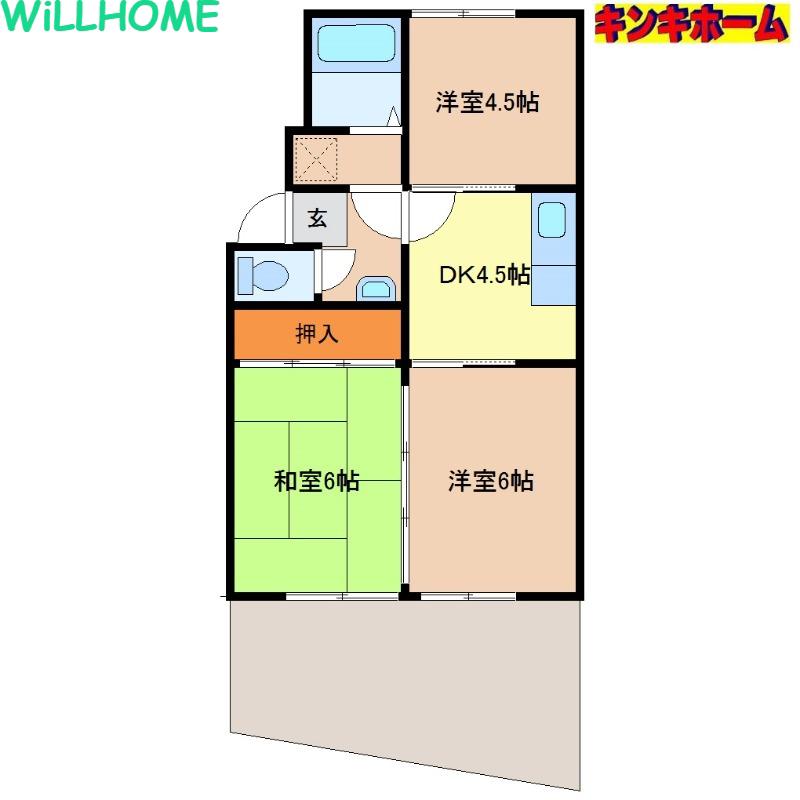 コープ砂山(3DK/2階)の間取り写真