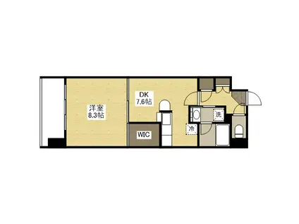 フラットリア春日(1DK/6階)の間取り写真