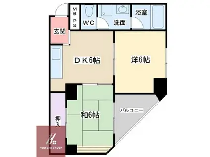 ハイム新大阪(2DK/7階)の間取り写真