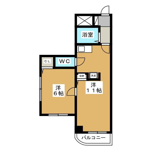 センターイン伊勢町(1LDK/5階)の間取り写真