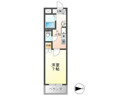 エトワール大島(1K/7階)の間取り写真