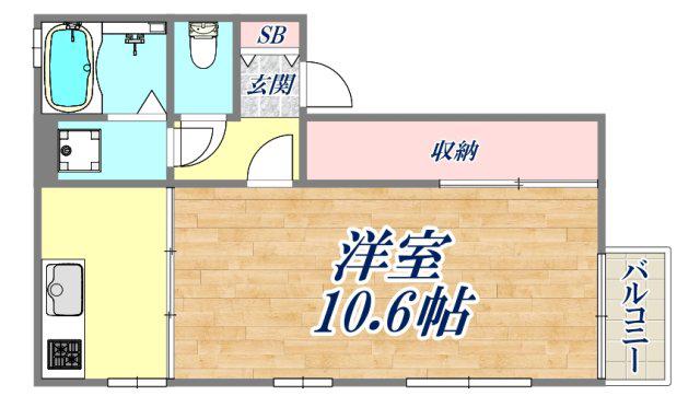 クライネブルーメ(1K/1階)の間取り写真