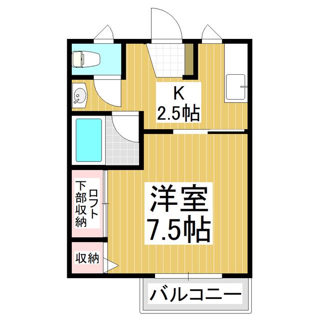 コーポポテンシャル(1K/2階)の間取り写真