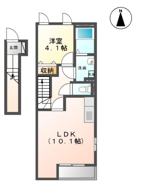 コージーハウス(1LDK/2階)の間取り写真