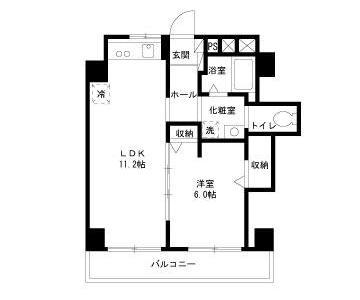ウイングピア美園(1LDK/3階)の間取り写真