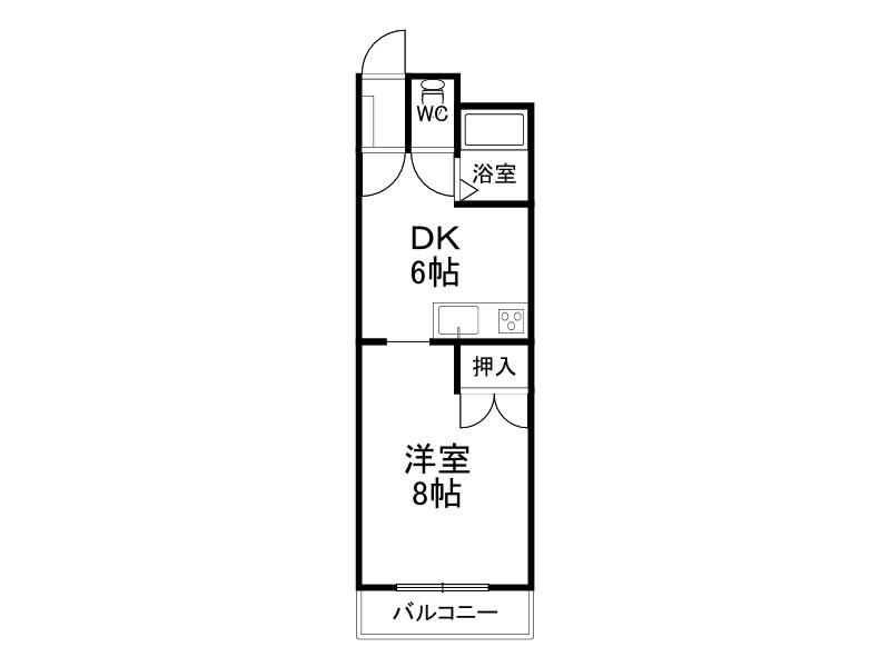 NEW GREEN18(1DK/1階)の間取り写真