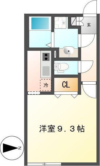 BRANCHE金山(ワンルーム/2階)の間取り写真