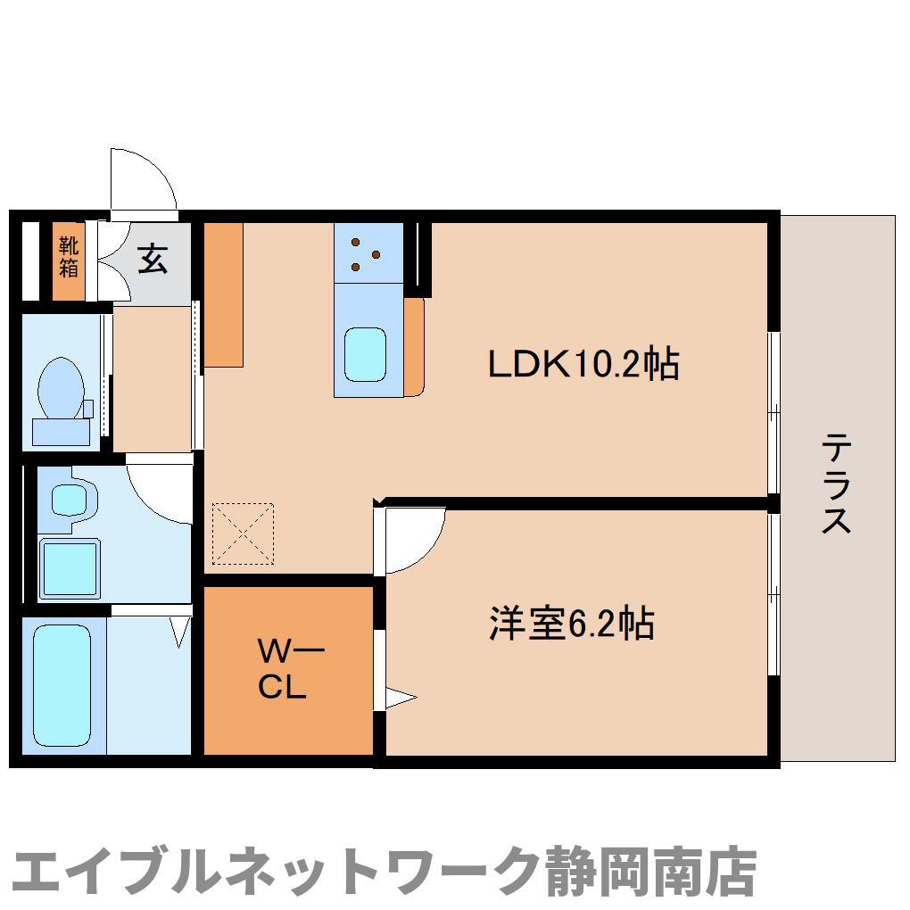 KOMOREBI GARDEN中田本町B(1LDK/1階)の間取り写真