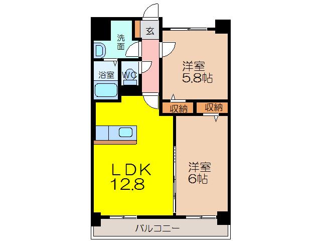 エグゼクティブ イーストタワー(2LDK/1階)の間取り写真