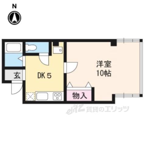ルクレ大谷(1DK/2階)の間取り写真