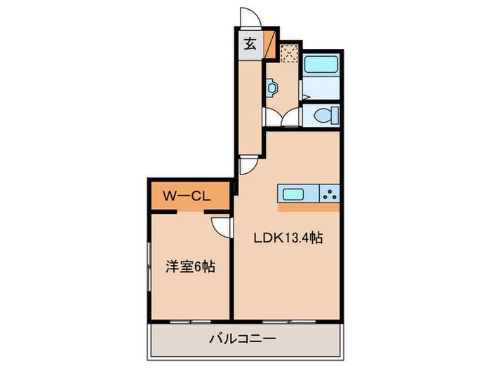 ステートミナミ(1LDK/4階)の間取り写真