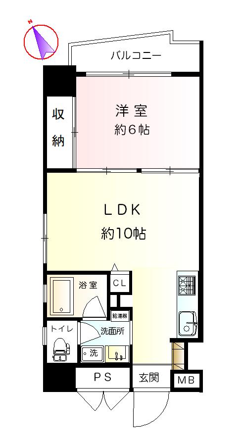 千代田ハイツ(1LDK/4階)の間取り写真