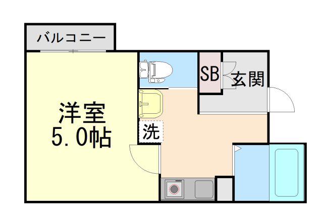 LEFIELD002(1K/3階)の間取り写真
