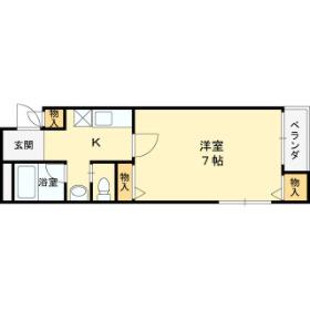 Dマンション(1K/2階)の間取り写真