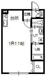 エーコー2条ハイム(ワンルーム/4階)の間取り写真