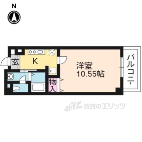 エターナル高辻(1K/3階)の間取り写真