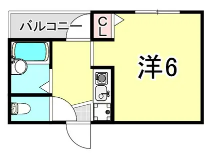 リヴィエール香櫨園(1K/3階)の間取り写真