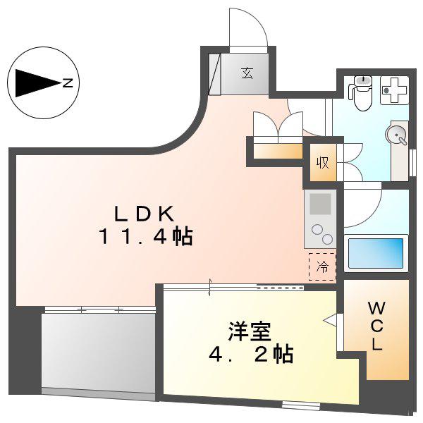 シャトーアンドホテル名駅南2(1LDK/8階)の間取り写真