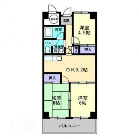 アーバン茜(3DK/9階)の間取り写真