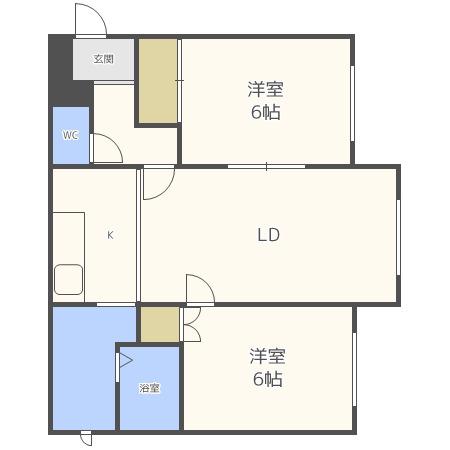 プラザイン西町(2LDK/2階)の間取り写真