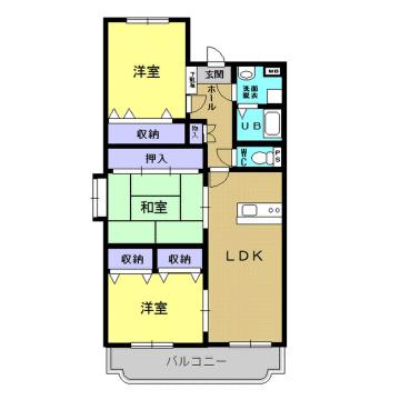 ユーミー老松(3LDK/2階)の間取り写真