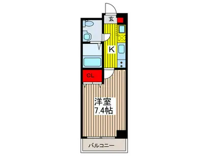 アルファコート西川口22(1K/6階)の間取り写真