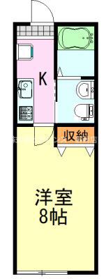 BELLEZZA(1K/2階)の間取り写真