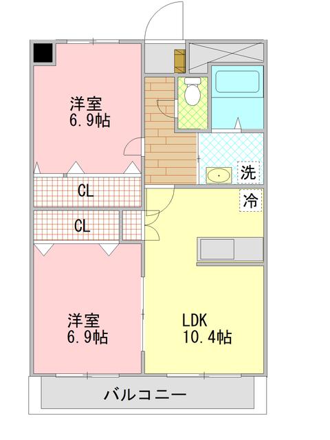 TNマンションV(2LDK/2階)の間取り写真