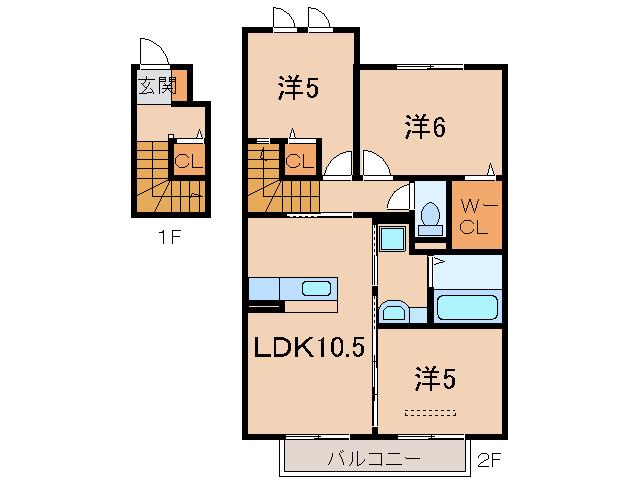 ボアメゾン(3LDK/2階)の間取り写真
