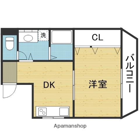 高橋ハイツ(1DK/3階)の間取り写真