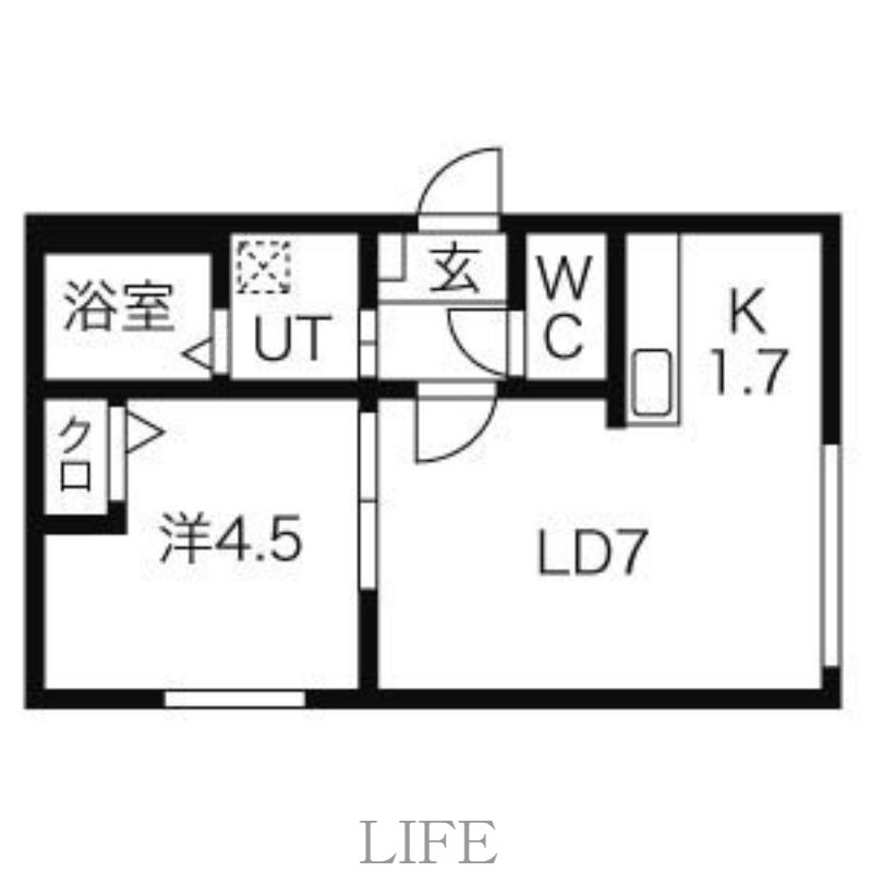 トラストコートひばりが丘(1LDK/1階)の間取り写真