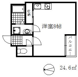 平野エスペランス(1K/3階)の間取り写真