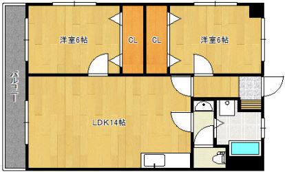 IT国分ビル(2LDK/1階)の間取り写真