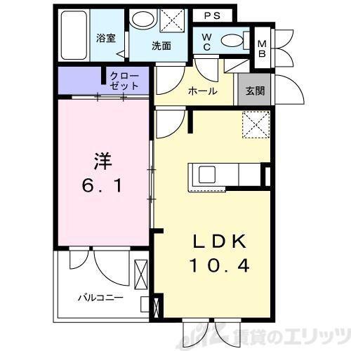 メゾン・アプローズ(1LDK/2階)の間取り写真