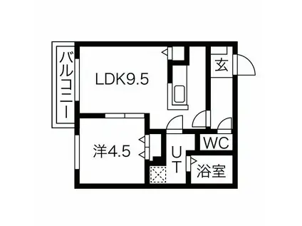 ASTER TO PARCO(1LDK/2階)の間取り写真