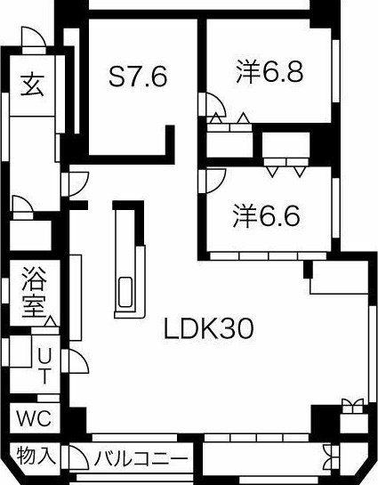 愛宕橋マンションファラオ(2LDK/8階)の間取り写真