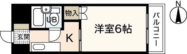 舟入松尾ビル(1K/6階)の間取り写真