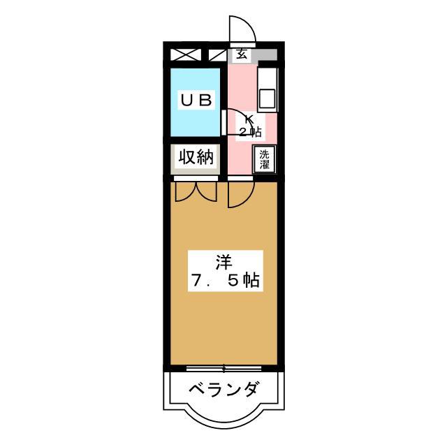 まほろば館(1K/4階)の間取り写真