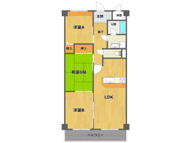 デイグラン シエル(3LDK/2階)の間取り写真