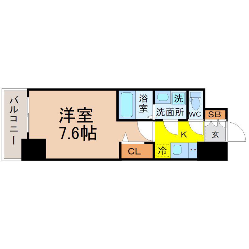 エスリード葵桜通(1K/15階)の間取り写真