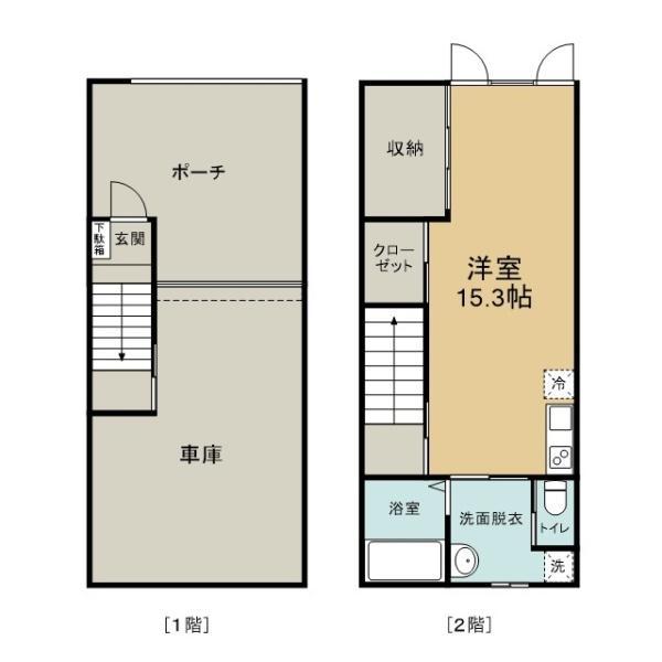 FUTURE GARAGE(ワンルーム/1階)の間取り写真