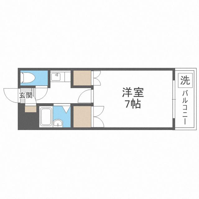 ストリームライン相生(1K/1階)の間取り写真