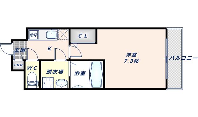 サムティ大阪GRAND イーストI(1K/9階)の間取り写真