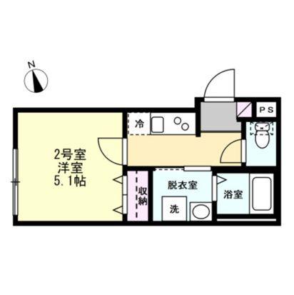 ベイルーム本厚木NORTE(1K/3階)の間取り写真