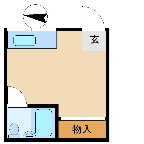 文化ビレッジ(ワンルーム/2階)の間取り写真