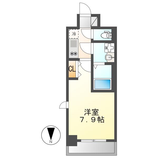 メイクス新栄(1K/6階)の間取り写真