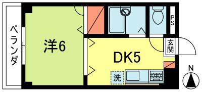 フィールドリバー(1DK/2階)の間取り写真