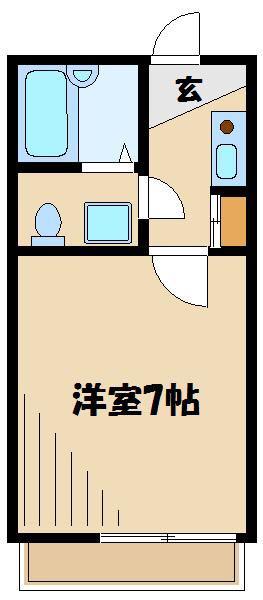サンフラワ相原(1K/1階)の間取り写真