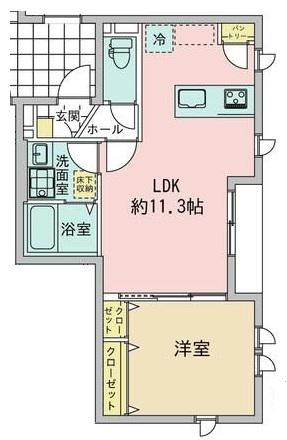 プランドール(1LDK/2階)の間取り写真