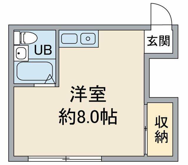 ハイアイランド(ワンルーム/2階)の間取り写真